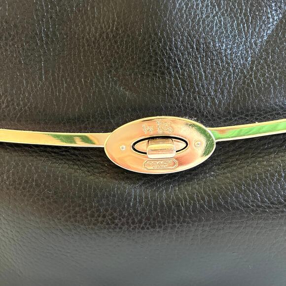 COACH Madison Black Soft Leather, Madeline East West Satchel, Gold Hardware - Picture 6 of 12